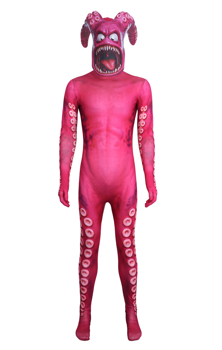Minions Villain Octopus Cosplay Costume 3D Printed Tentacle Sea Monster Full Body Jumpsuit Halloween Costume