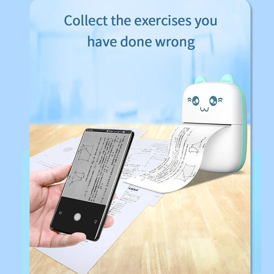 006. Portable MINI Cat Thermal Printer - Print Photos, Labels (58mm Wireless Printing supports Android & IOS)