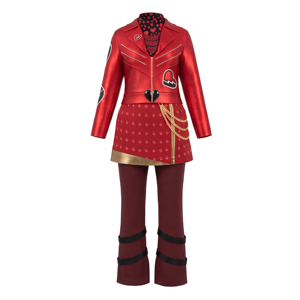 Red Queen Cosplay Costume from Descendants 5, Little Red Riding Hood Anime Cosplay Outfit, Punk Halloween Performance Costume