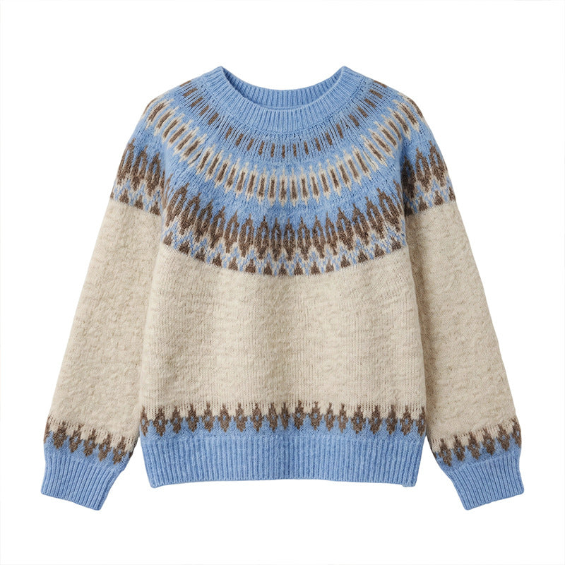 Round neck loose sweater