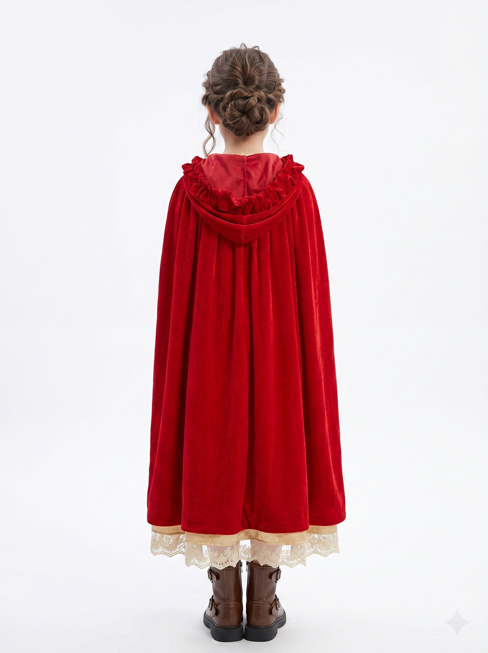 Halloween Cosplay Costume Cloak Cape Little Red Riding Hood Role Play Children's Long Dress Performance Clothing