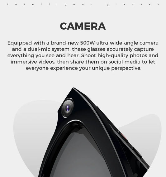 004. Bluetooth AI shooting glasses Bluetooth call voice assistant real-time translation 5-megapixel shooting stabilization