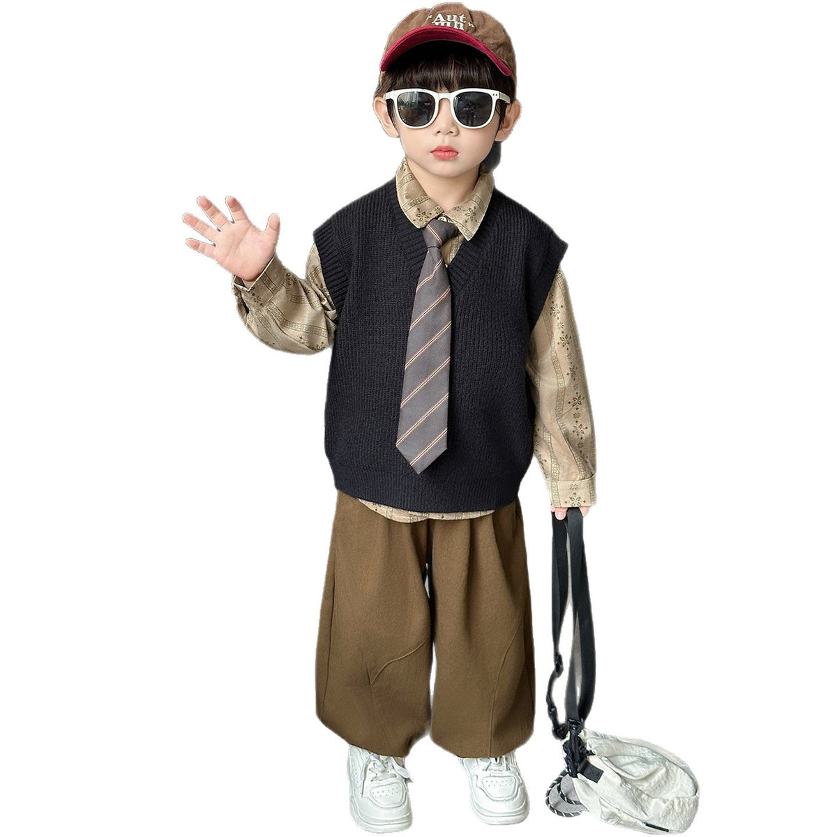 Stylish Boys Spring Autumn Sweater 3-Piece Set