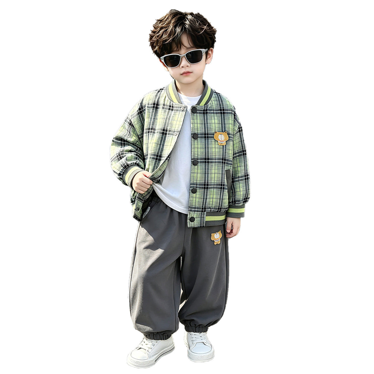 Boys Baseball Jacket Two-Piece Set Spring Autumn