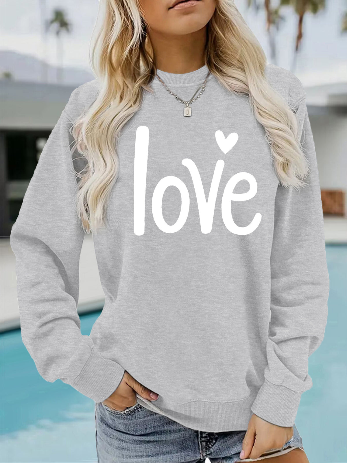 Round neck fleece hoodie for women