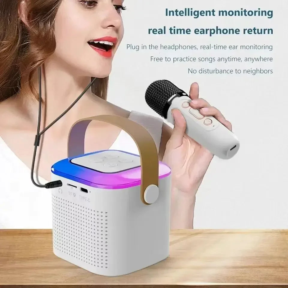007. Y1 Portable and Mini Karaoke machine (Bluetooth speaker with Microphones)