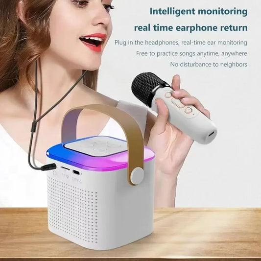 007. Y1 Portable and Mini Karaoke machine (Bluetooth speaker with Microphones)