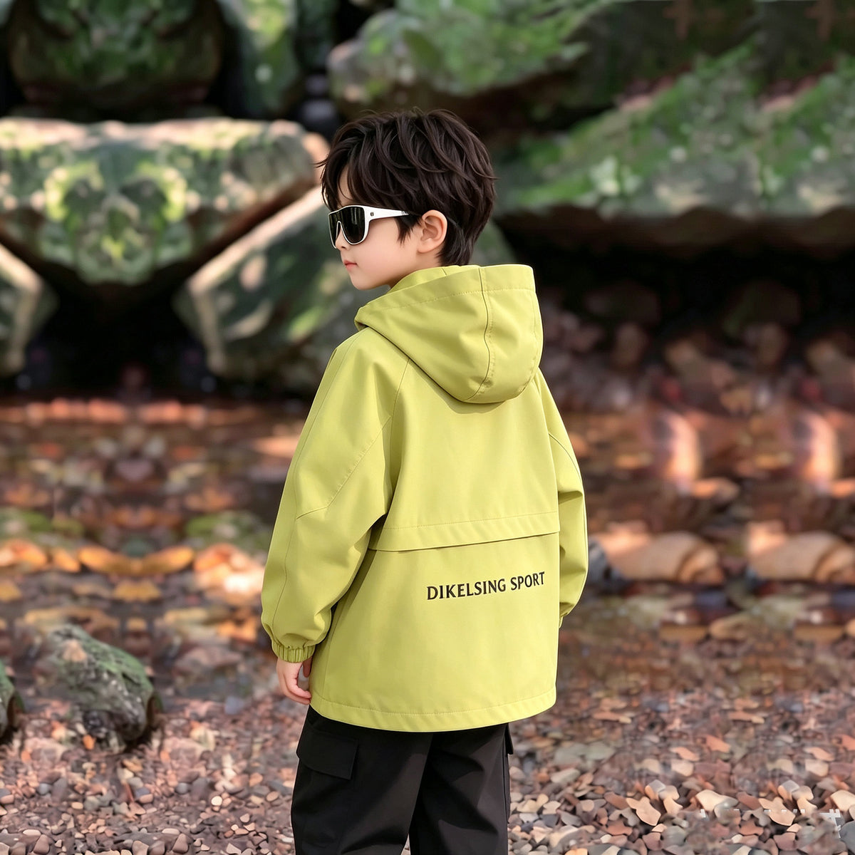Stylish Boys Hooded Jacket Spring Autumn Windbreaker Coat