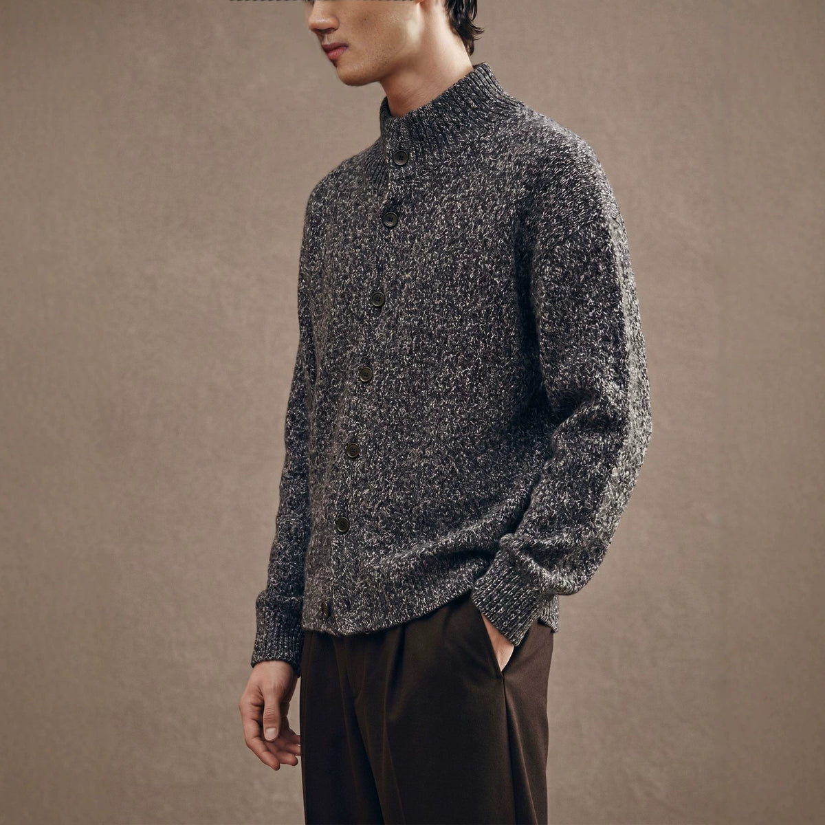 Stand up collar loose sweater
