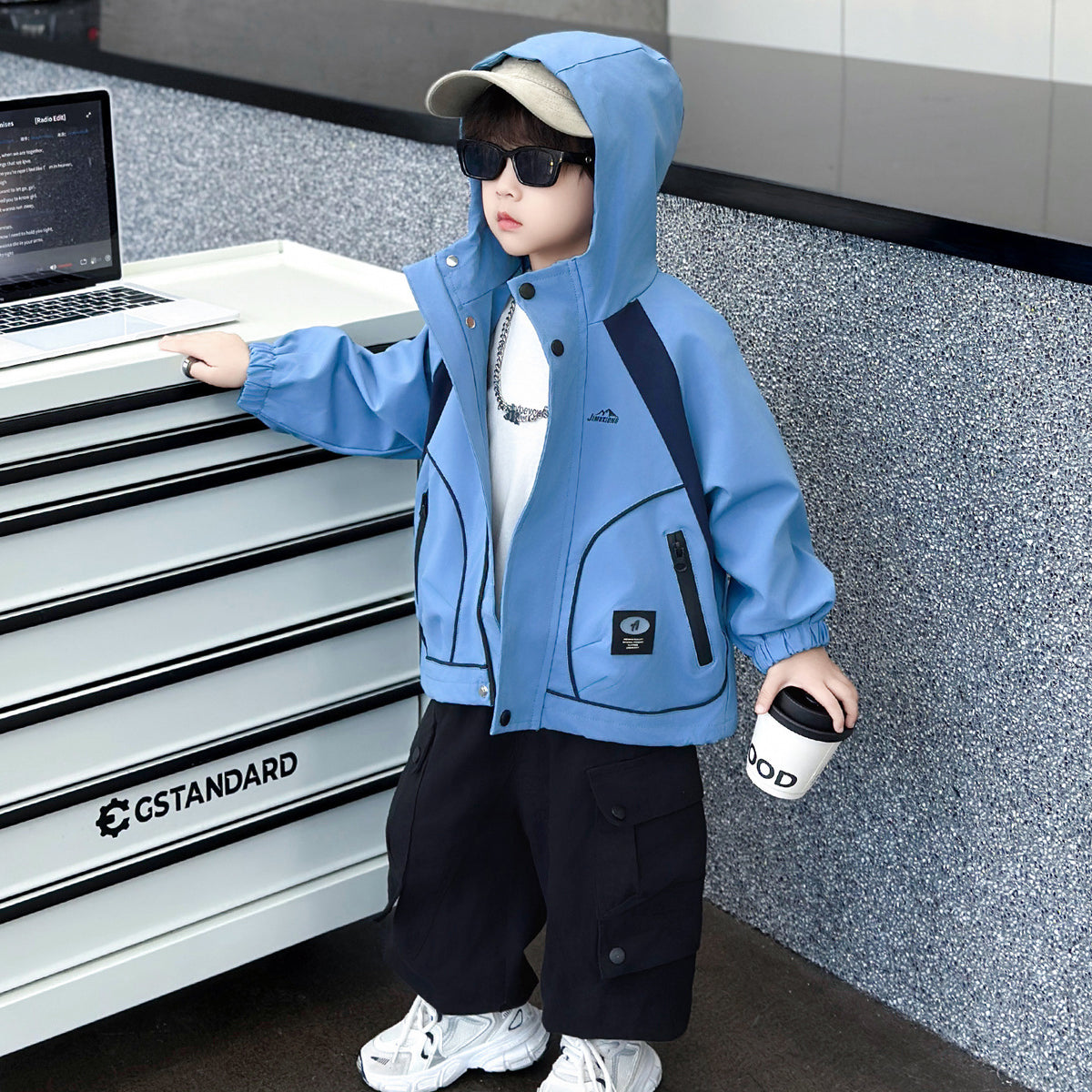 Boys  Casual Outdoor Windbreaker Jacket
