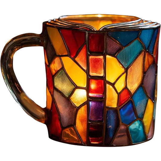 Perfect gift: Painted Book Mug: 11oz, 3D painted books design, colorful resin, unique coffee cup, ideal for collection/gifts.