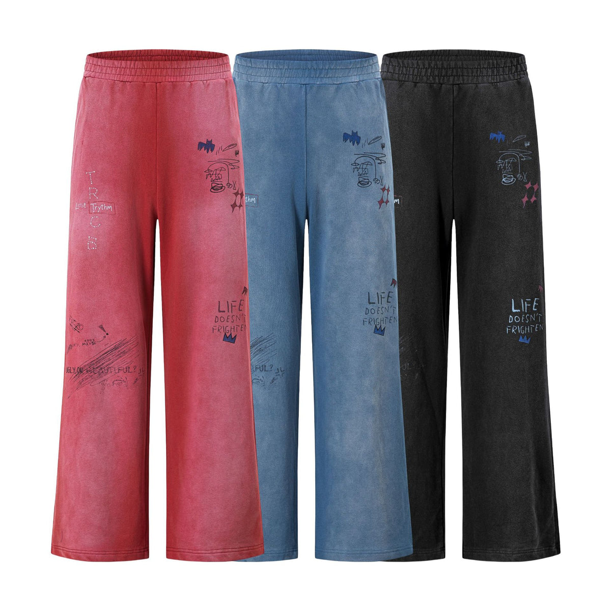 Wide Leg Elastic Drawstring Sweatpants