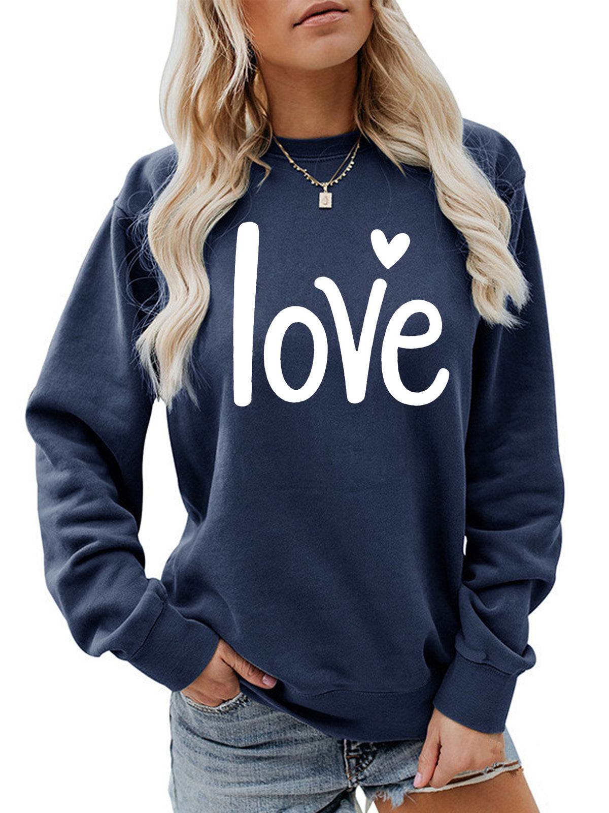 Round neck fleece hoodie for women
