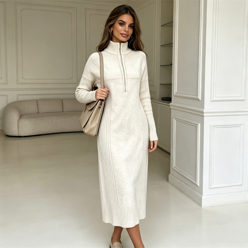 Half zip long sleeved skirt