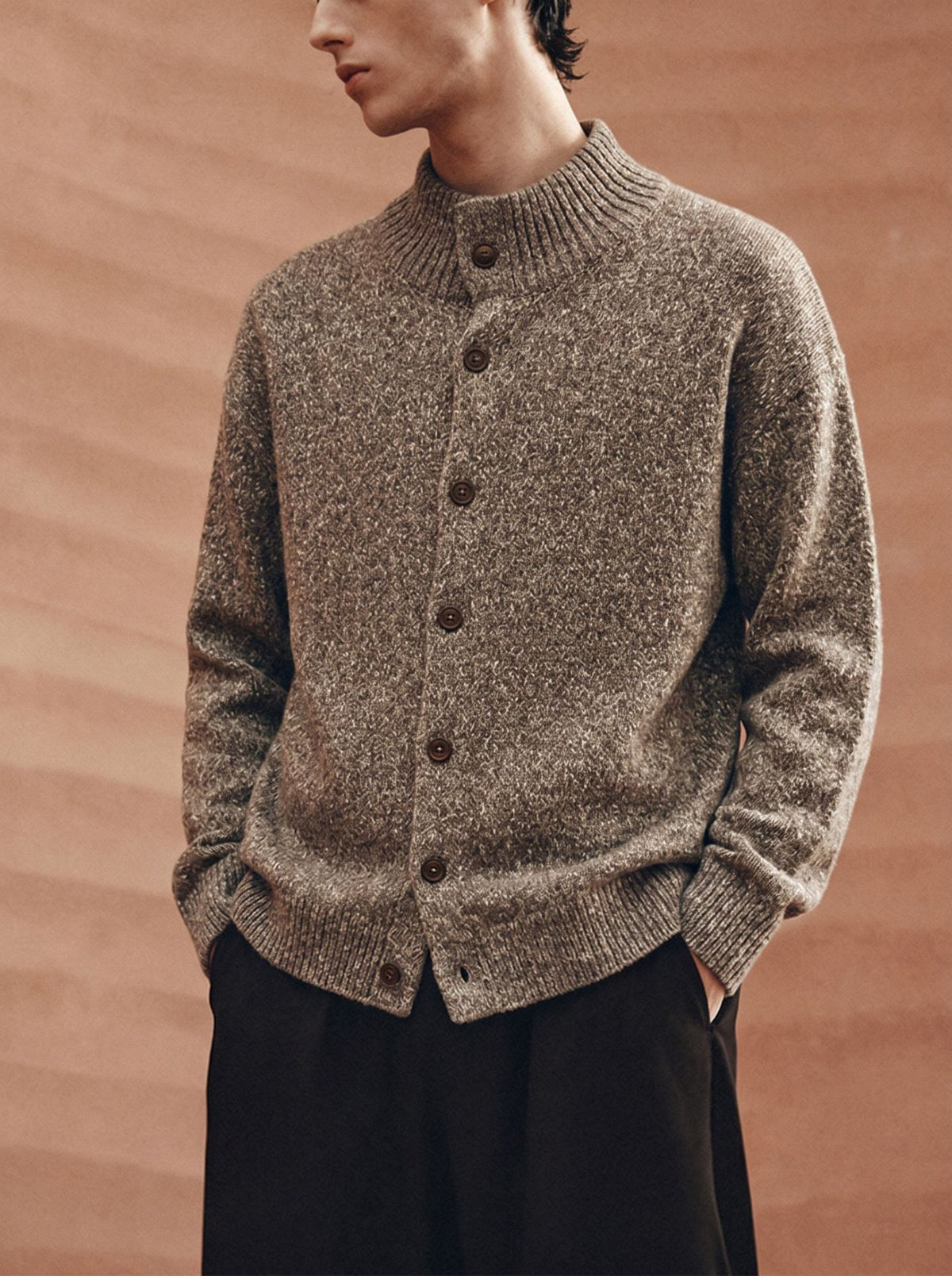 Stand up collar loose sweater