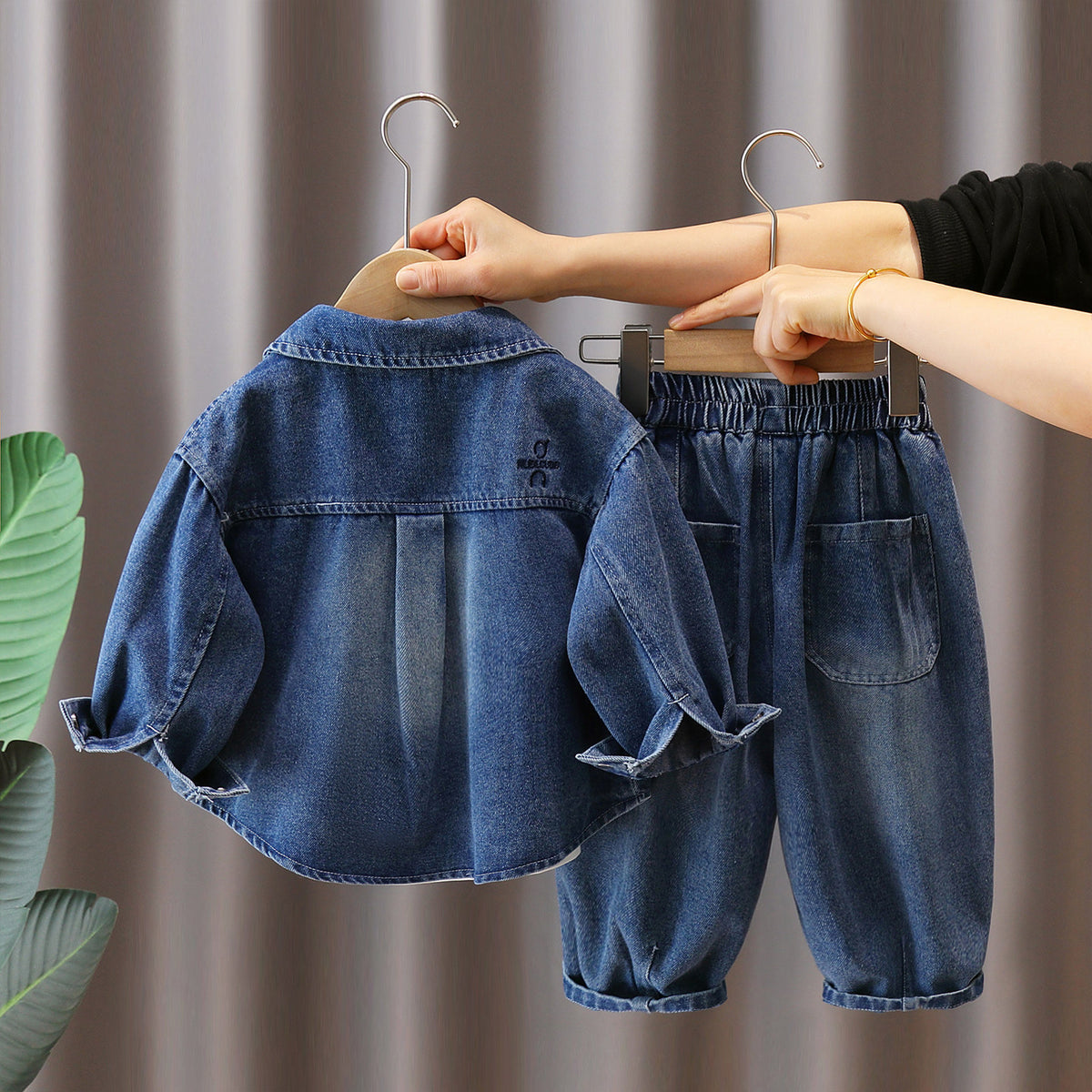 Boys Denim Jacket 3-Piece Set Spring Autumn Long Sleeve Casual Outfit