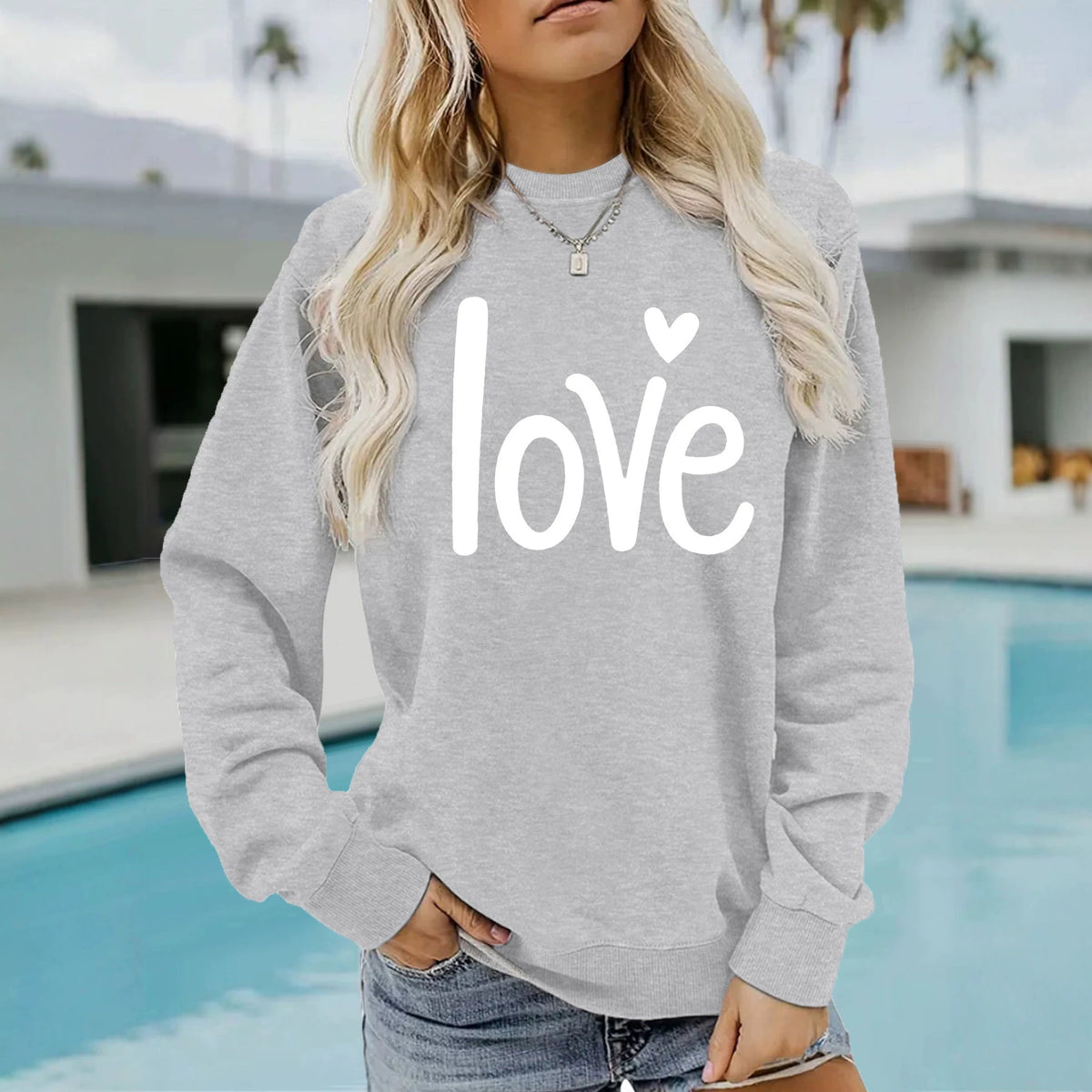 Round neck fleece hoodie for women