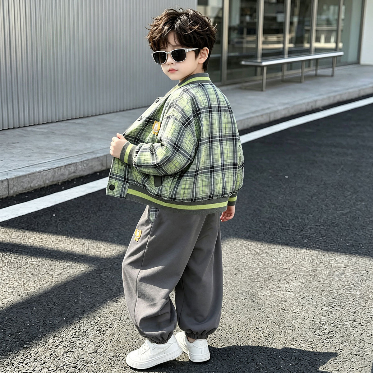 Boys Baseball Jacket Two-Piece Set Spring Autumn