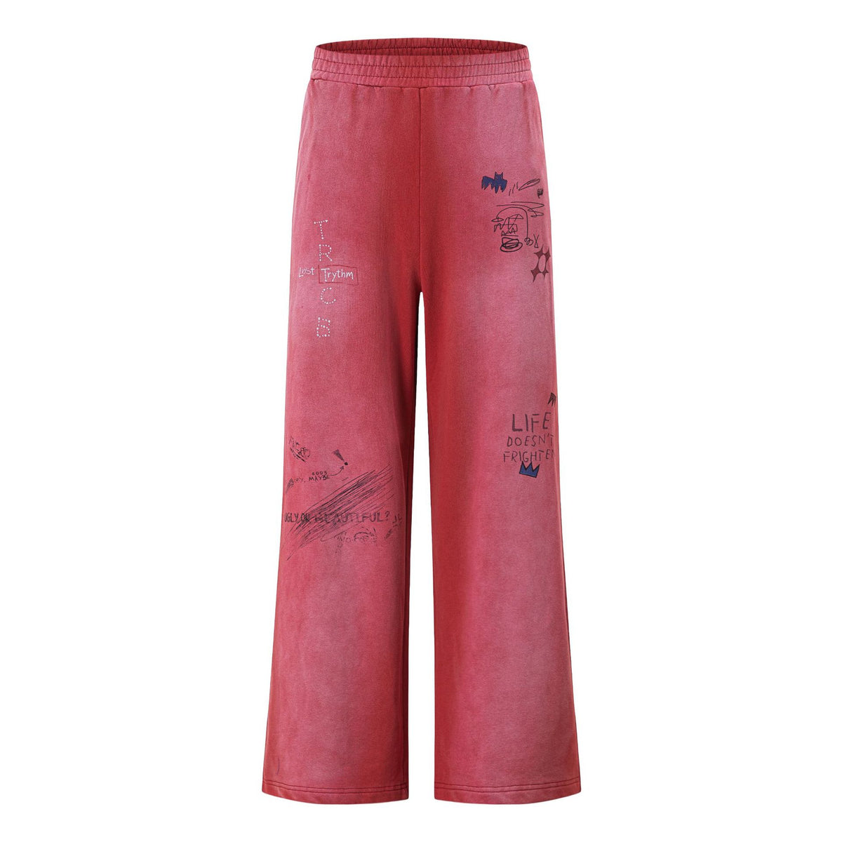 Wide Leg Elastic Drawstring Sweatpants