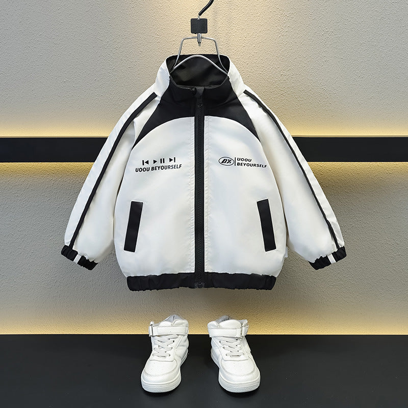 Boys Reversible Baseball Jacket Spring Autumn Stylish Outerwear