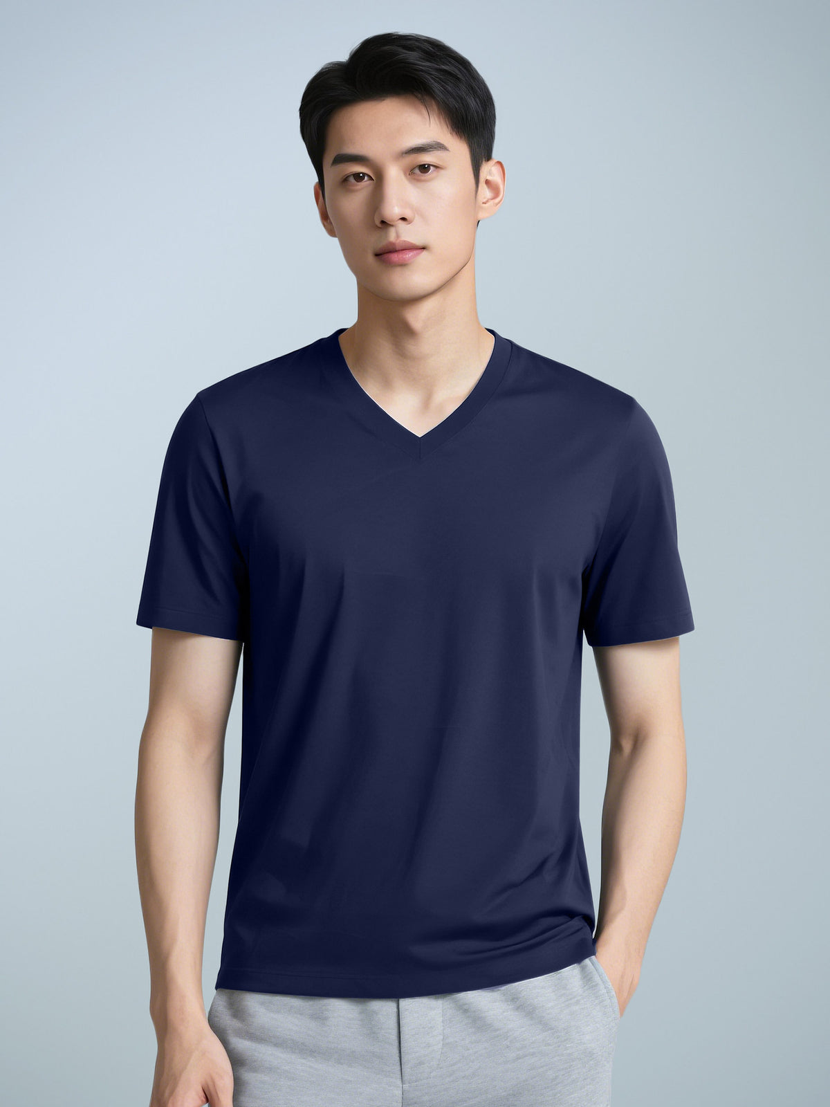 Men's Casual Solid Color Short Sleeve Crew Neck T-Shirt