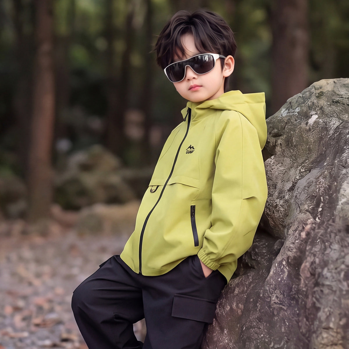 Stylish Boys Hooded Jacket Spring Autumn Windbreaker Coat