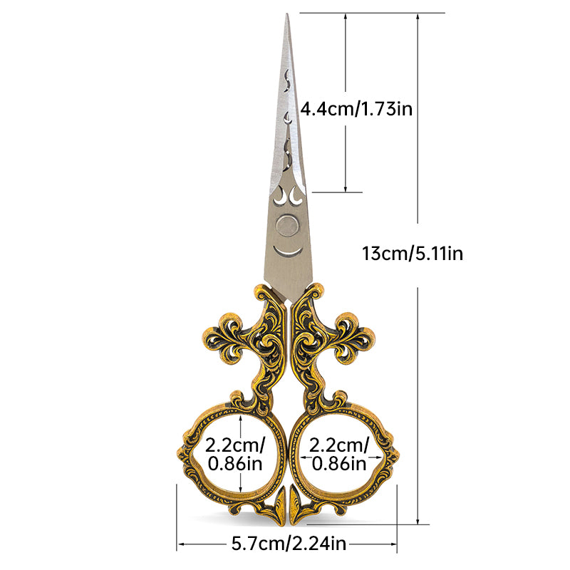 European Victorian Carved Scissors – Retro Embroidery Thread Snips, Cross Stitch Scissors, Tea Ceremony Tailoring Shears