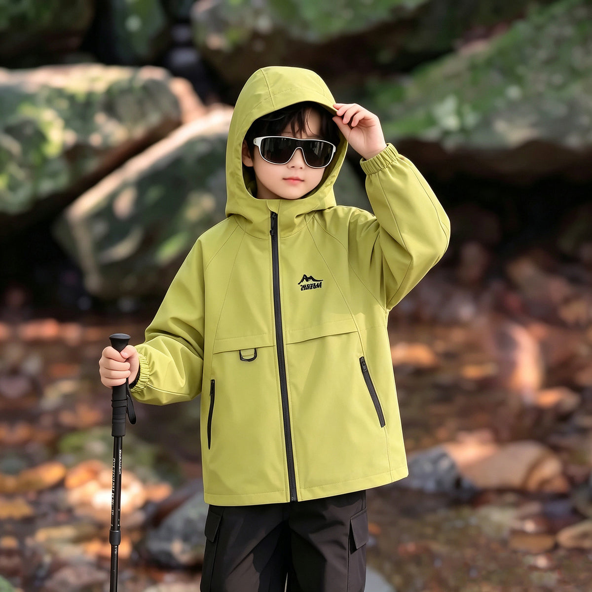 Stylish Boys Hooded Jacket Spring Autumn Windbreaker Coat