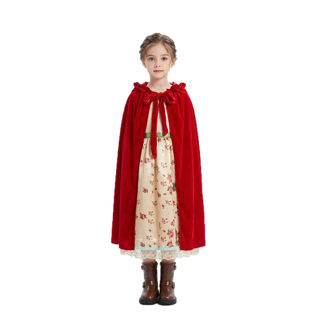 Halloween Cosplay Costume Cloak Cape Little Red Riding Hood Role Play Children's Long Dress Performance Clothing