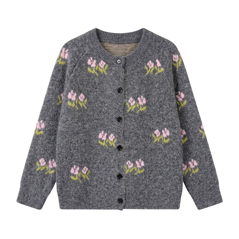 Embroidered cardigan sweater