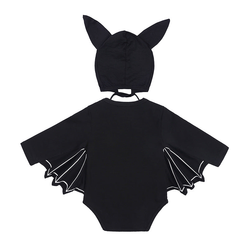 Halloween Kids Costume Long Sleeve Bat Sleeve Design Baby Clothes Unisex Infant Triangular Romper