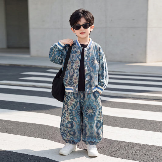 Kids Boys Autumn Two-Piece Set Casual Sports Outfit