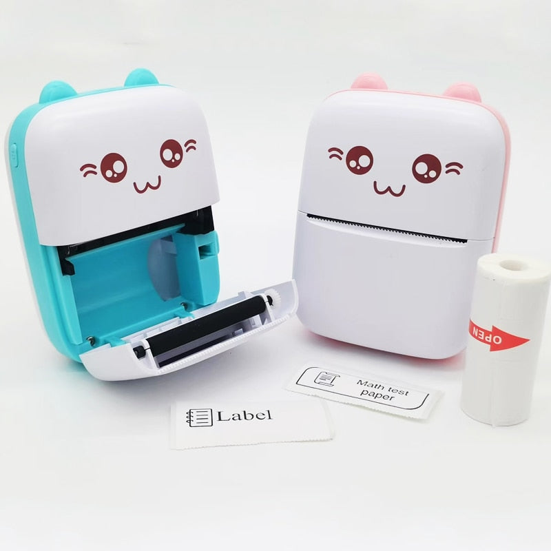 006. Portable MINI Cat Thermal Printer - Print Photos, Labels (58mm Wireless Printing supports Android & IOS)