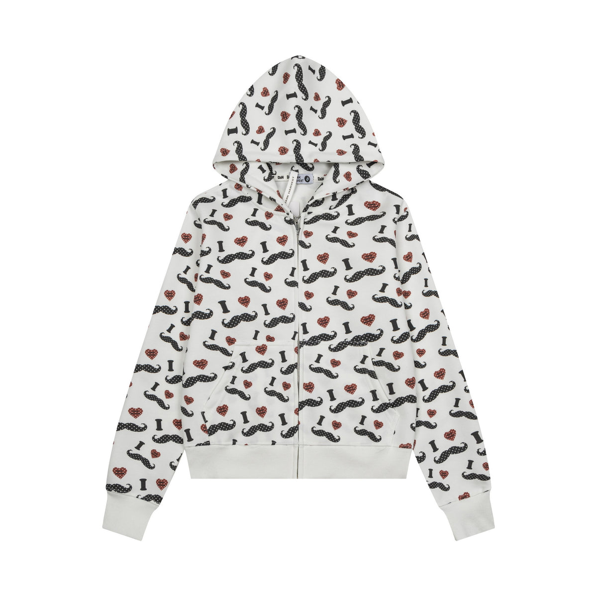 Women's Zip-Up Hoodie Drop Shoulder All-Over Fun Print Sweatshirt Jacket Casual Outerwear
