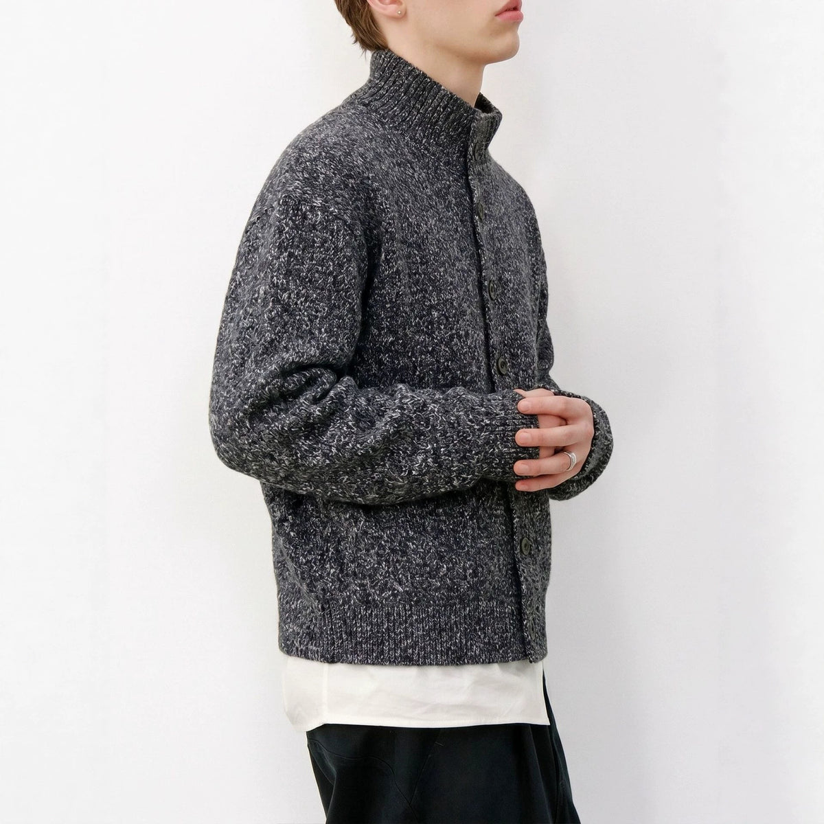 Stand up collar loose sweater