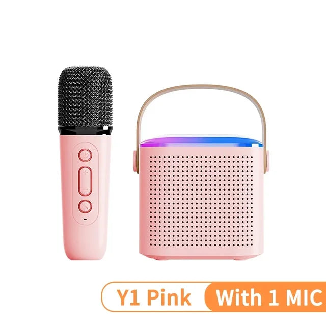 007. Y1 Portable and Mini Karaoke machine (Bluetooth speaker with Microphones)