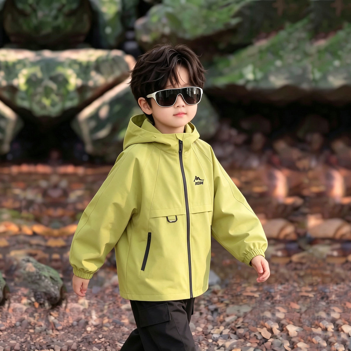 Stylish Boys Hooded Jacket Spring Autumn Windbreaker Coat