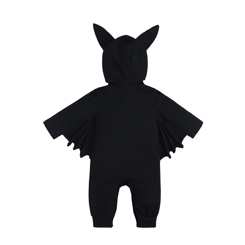 Halloween Autumn Baby Clothes Infant Outerwear Newborn Long Sleeve Hooded Romper Bat Design Crawler Suit