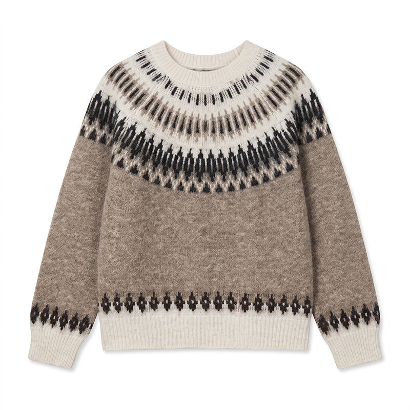 Round neck loose sweater