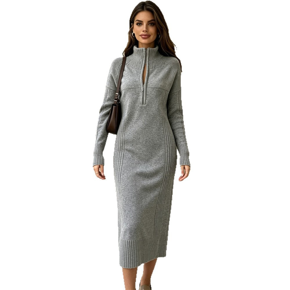 Half zip long sleeved skirt