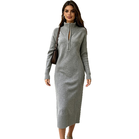 Half zip long sleeved skirt
