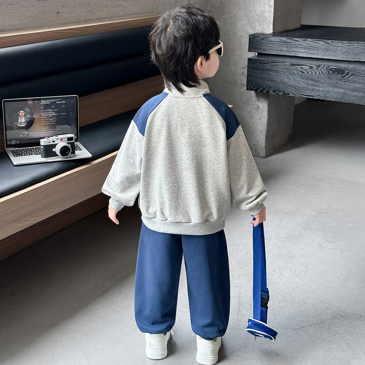 Boys Casual Sporty Sweatshirt Two-Piece Set