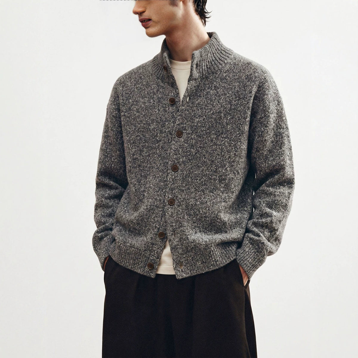 Stand up collar loose sweater
