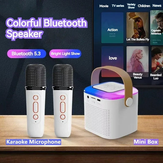 007. Y1 Portable and Mini Karaoke machine (Bluetooth speaker with Microphones)