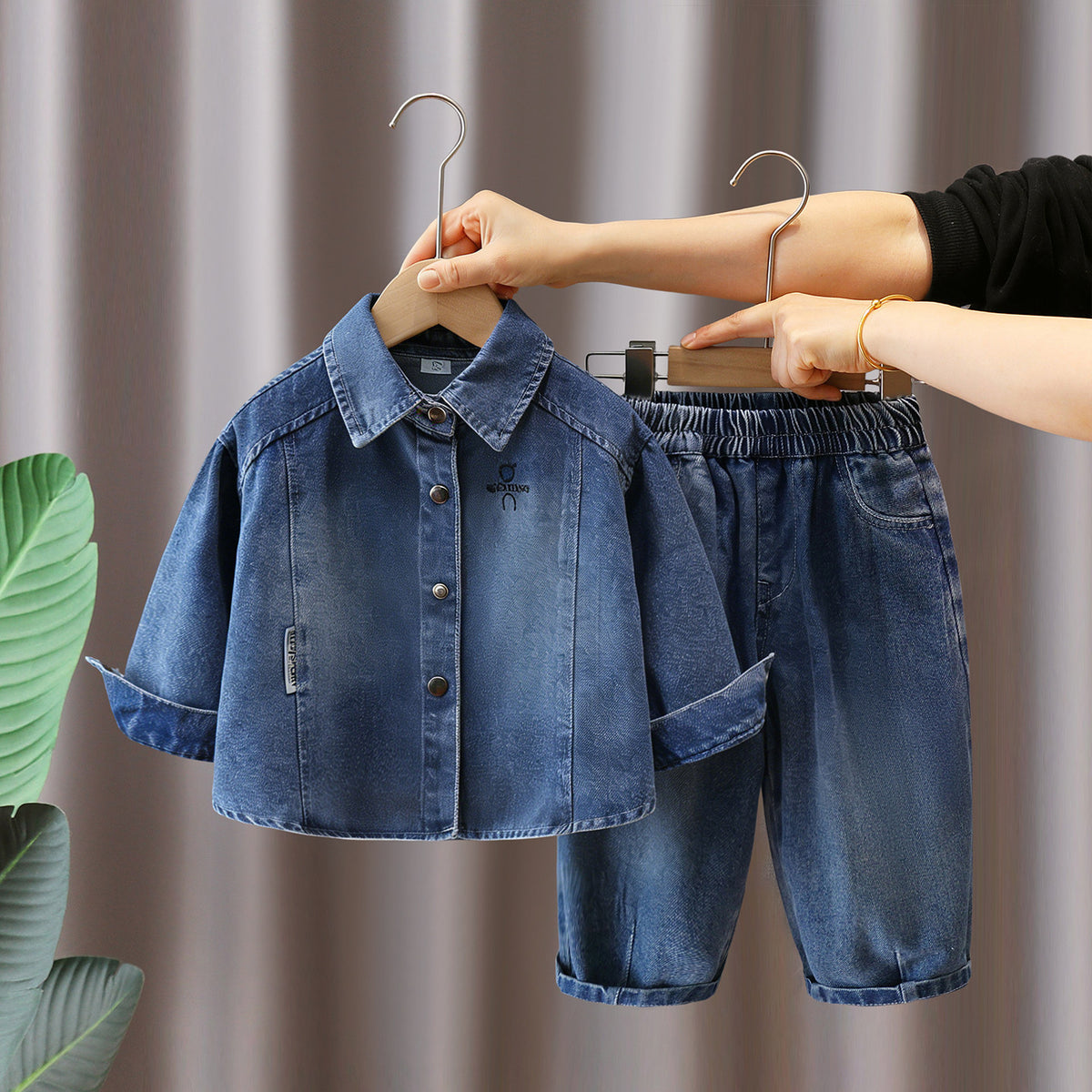 Boys Denim Jacket 3-Piece Set Spring Autumn Long Sleeve Casual Outfit
