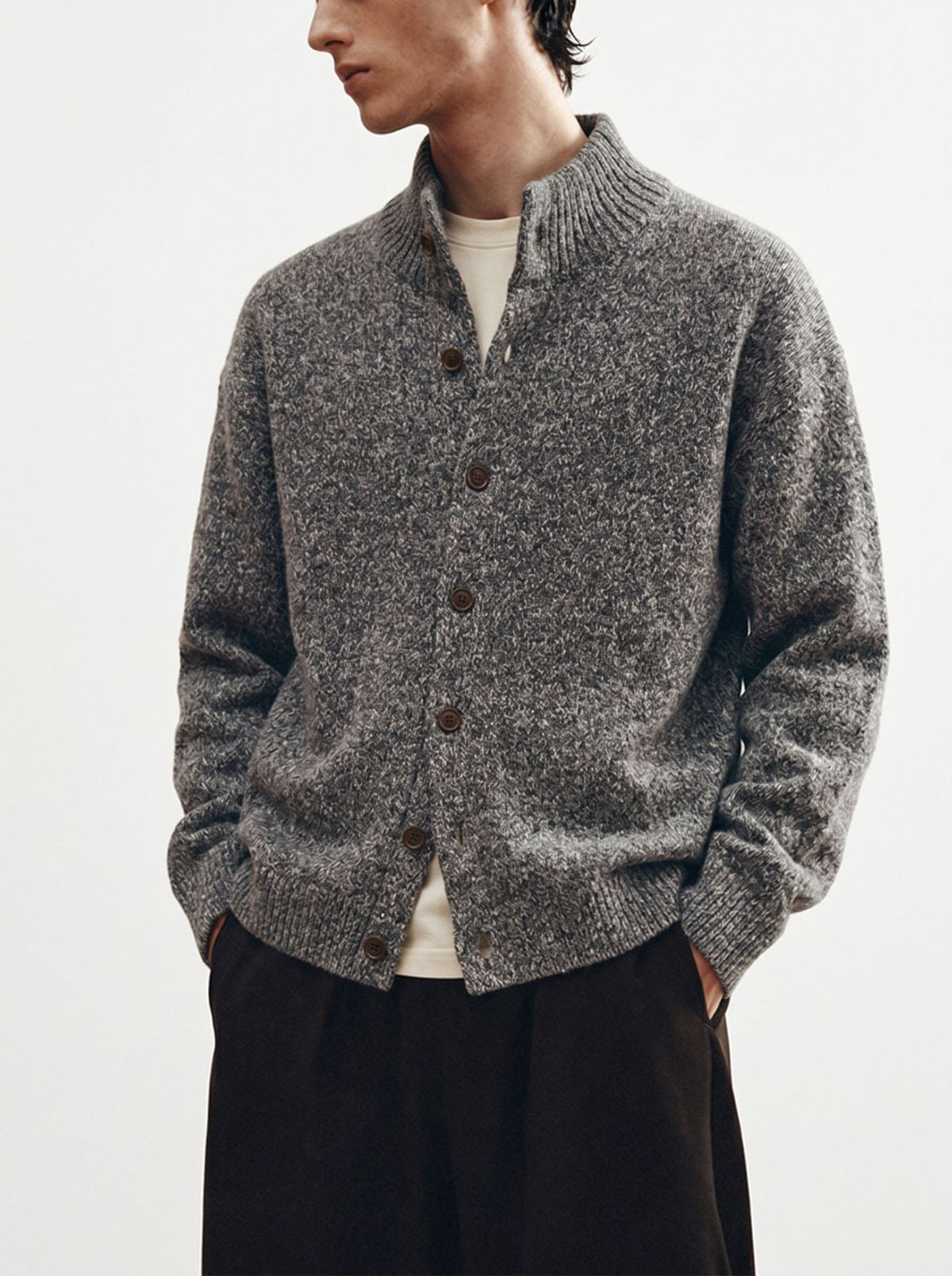 Stand up collar loose sweater