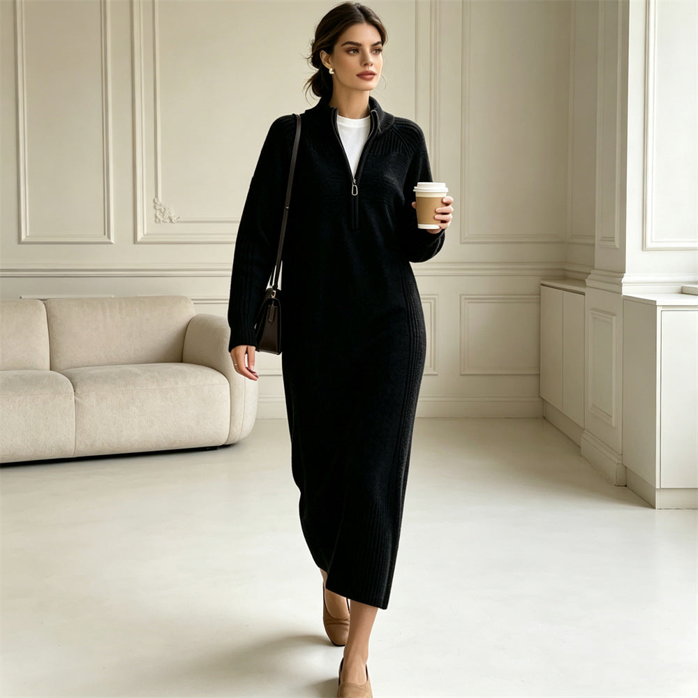 Half zip long sleeved skirt