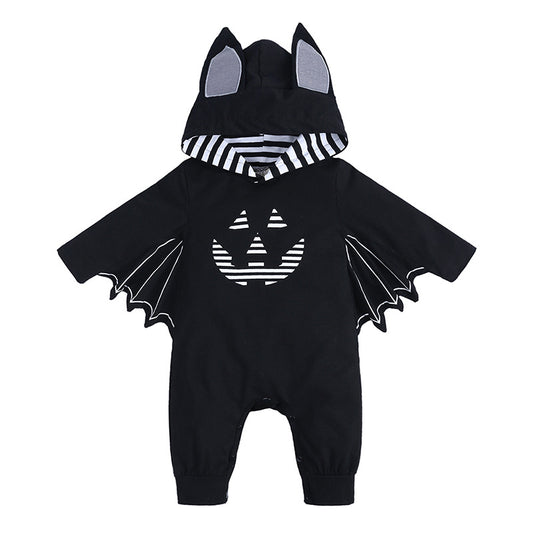 Halloween Autumn Baby Clothes Infant Outerwear Newborn Long Sleeve Hooded Romper Bat Design Crawler Suit