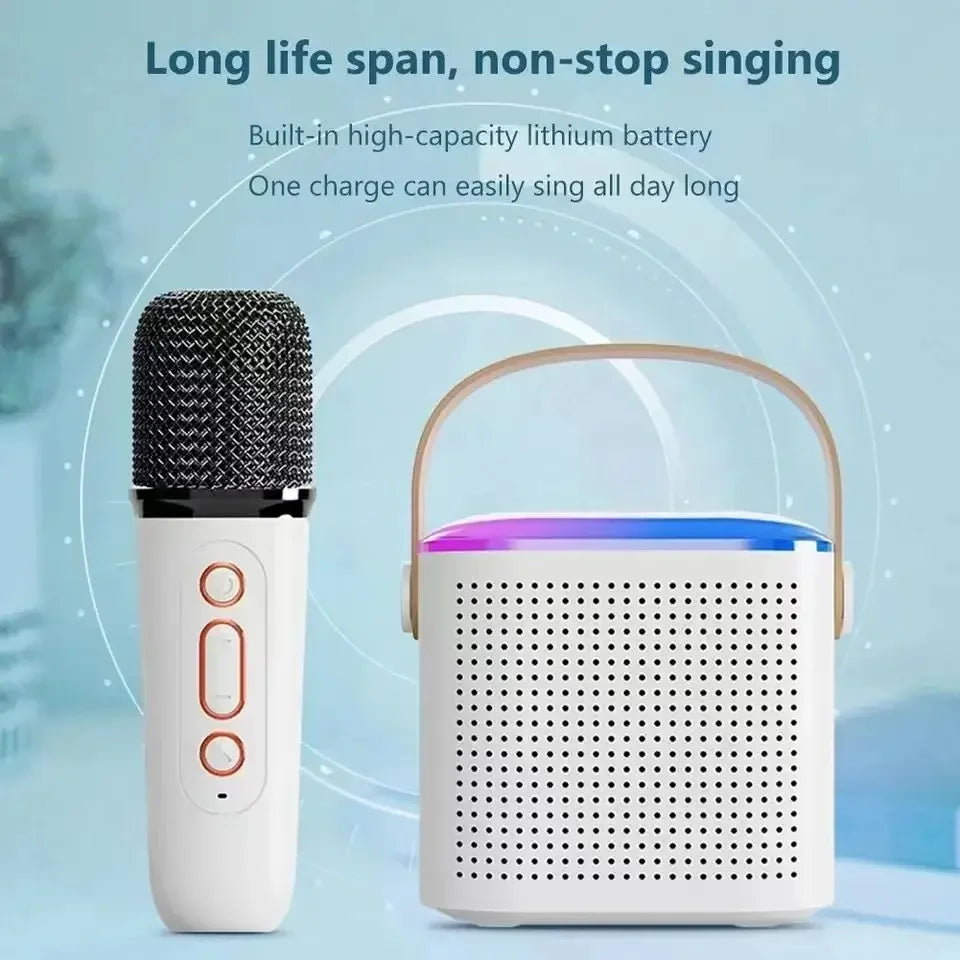 007. Y1 Portable and Mini Karaoke machine (Bluetooth speaker with Microphones)