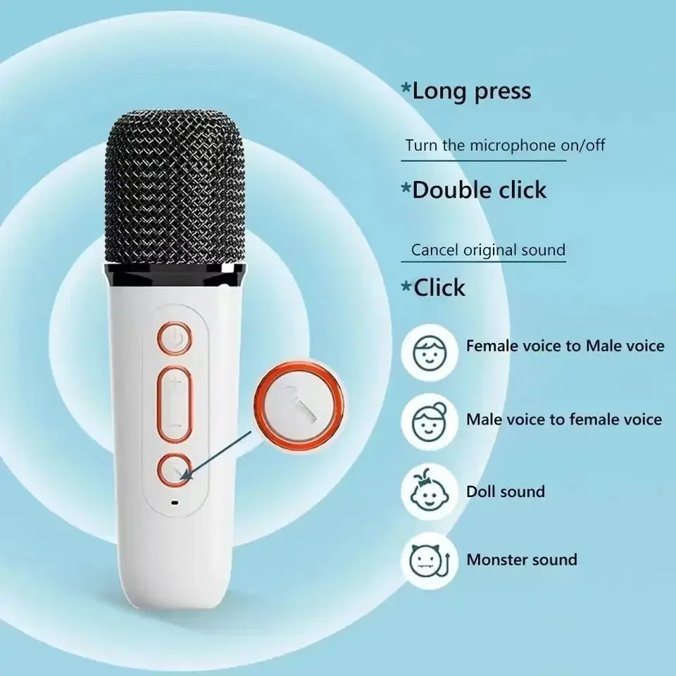 007. Y1 Portable and Mini Karaoke machine (Bluetooth speaker with Microphones)